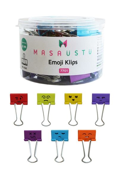 Masaüstü Kırtasiye Emoji Clip 48 Pieces Box