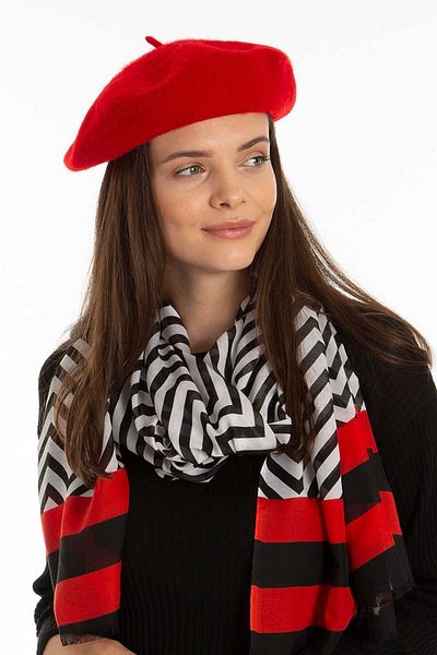Mor Fabric Red French Painter Felt Beret