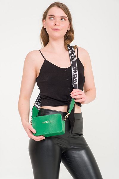 BAHELS Women's Green Special Design Two Compartment Box Shoulder Bag