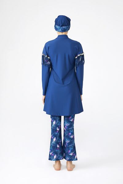 Adasea Жіночий темно-синій купальник з лікрами 4255