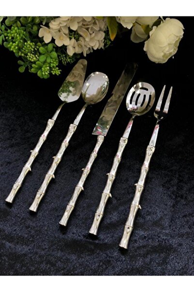 ROY KING Bambu 5 Prç Servis Seti Gümüş