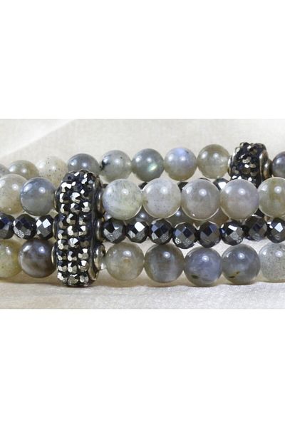 ILGIN DOĞAL TAŞ TAKI Labradorite Stone Bracelet / Hematite Stone Detail / Special Design Bracelet
