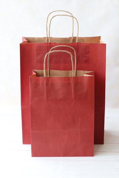 demontecraft Βουργουνδία Μικρό Μέγεθος (18*8*24) Kraft Paper Bag 5 τεμαχίων