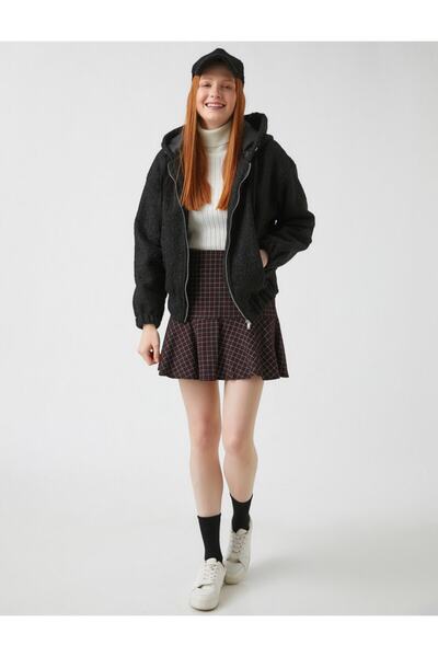 Koton Παλτό με κουκούλα με φερμουάρ