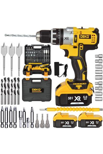 Genel Markalar 58 V 5 Ah Xr Darbeli Matkap Çantalı Yedek Bataryalı 30 Parça S...