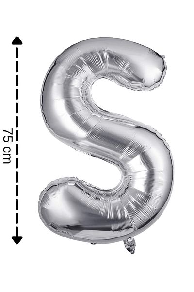 ELGALA Foil Balloon Letter S Helium Balloon 32 Inch 75 Cm Silver Color