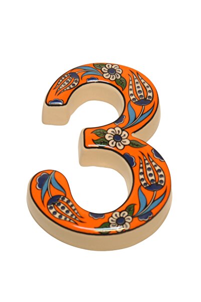 Yılmazel Numărul ușii din ceramică realizat manual, numerele ușilor Orange 3