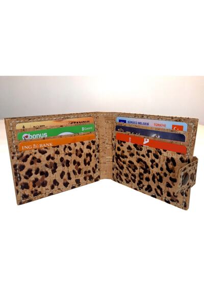 Yozakura Design Doğal Vegan Deri Mantar Kumaşından Hafif Ve Ince Çıtçıt Tutuc...