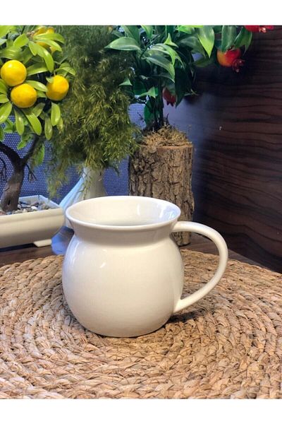 AROW Single White Pure Large Size Porcelain Mug, Christmas Gift, Christmas Gift
