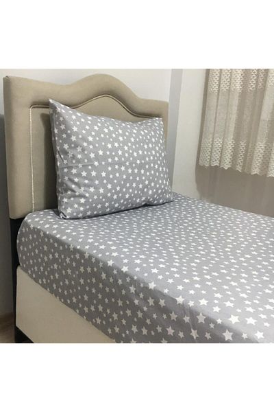 Mert Single Ranforce Elastic Sheet Set Star Patterned