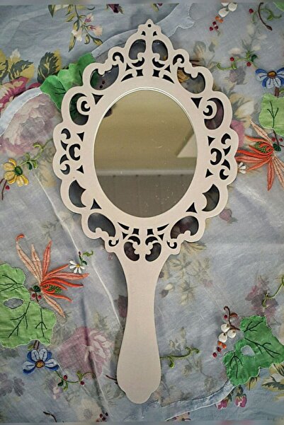 AHWALL Dekoratif Motifli Ahşap Mdf El Aynası