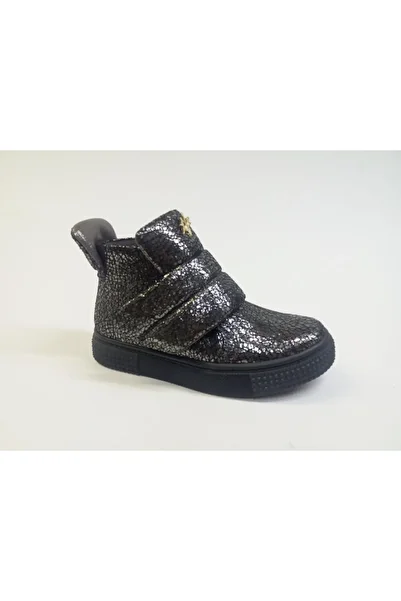 Rose Club Kids Platinum Steel Colored Sequin Girl's Genuine Leather Boots