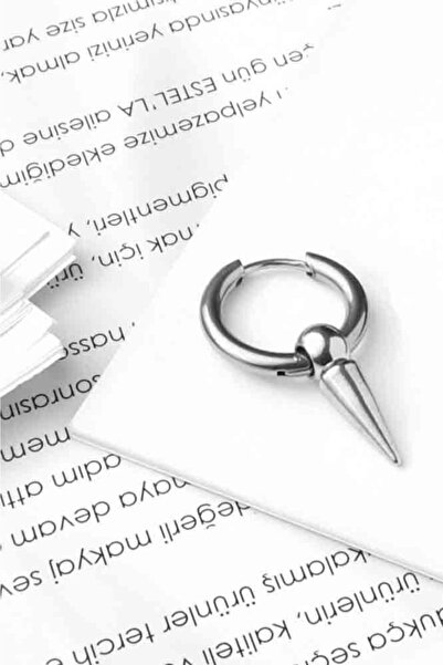 The Collection Unisex Gümüş Mızrak Uçlu Çelik Küpe