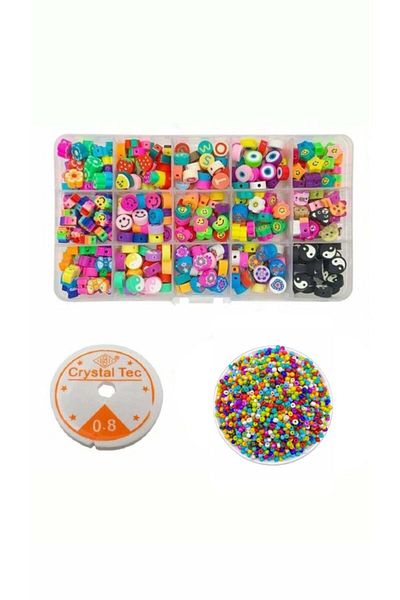 yiğit aksesuar Boxed Fimo Bead Sand Bead Hobby Jewelry Making Set