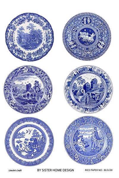 LİNEART Line Art Craft Dekopaj Kağıdı No: Bleu30