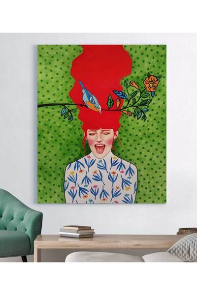 VeraStore Hülya Özdemir-Abstract Colorful Girl Canvas Painting