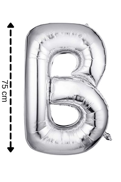 ELGALA Foil Balloon Letter B Helium Balloon 32 Inch 75 Cm Silver Color