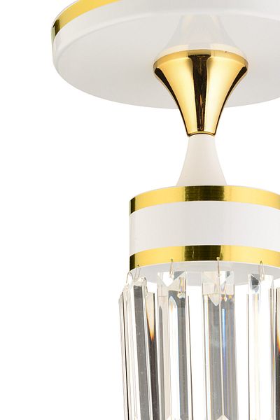 KUZEY AYDINLATMA Asli Chandelier with Tray White Gold Gilded Crystal Stone Single Modern Luxury Lighting