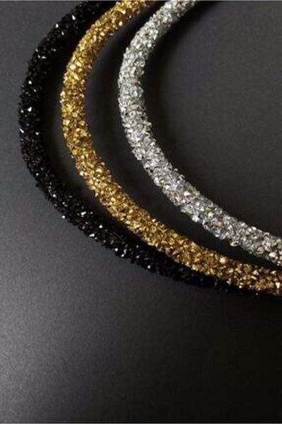 Fırsat Bu Fırsat Bijouterie Online Black, Gold and Silver Color Crystal Women's 3-Piece Sparkling Crown Suitable for Daily Use