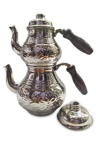 Genel Markalar Yepyeni El Yapımı Çiçekli Bakır Çaydanlık Küçük Boy