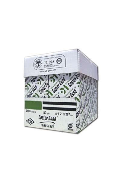 Copier bond Vege Copier Bond A4 Fotokopi Kağıdı 80gr.(20 KOLİ 100 PAKET)