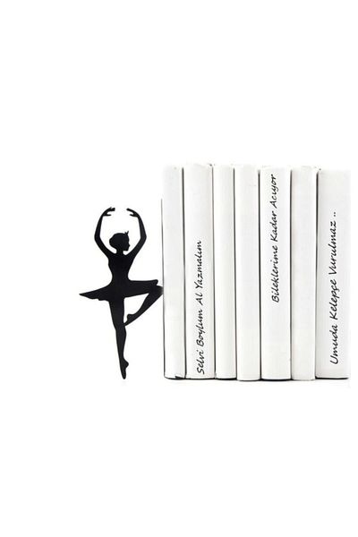 Simge Yapı Dekorasyon Metal Book Holder with Ballerina Figure Black - Book Support (Not a Set)