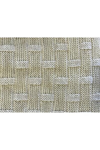 Ocean Cream Gold Glitter Knitwear Sofa Blanket