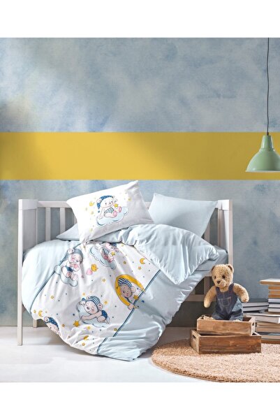 Cotton Box مجموعة غطاء لحاف الطفل من Emh باللون الأزرق الدب