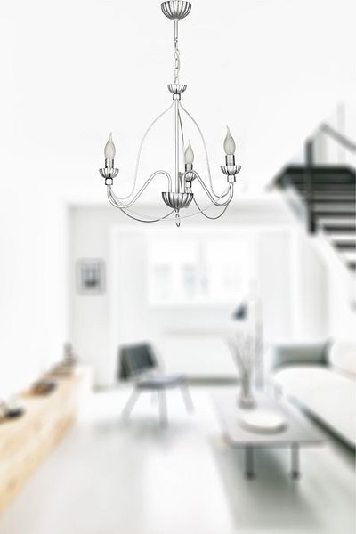 VENON Lighting Calista 3-Piece Case Black Silver Patina Chandelier