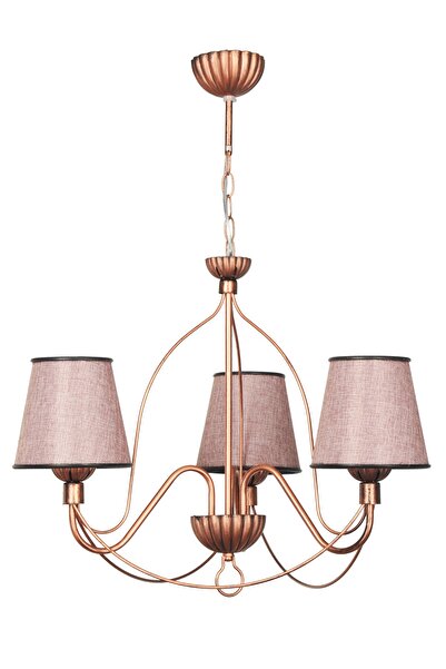 VENON Oyra 3-Piece Black Copper Dried Rose - Güven Chandelier (53856) E-27