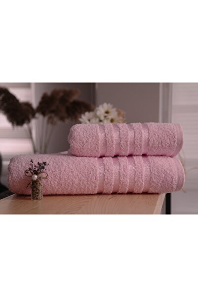 Berra Concept 100% قطن 1 قطعة 50x85 و70x135 منشفة حمام وردي فاتح