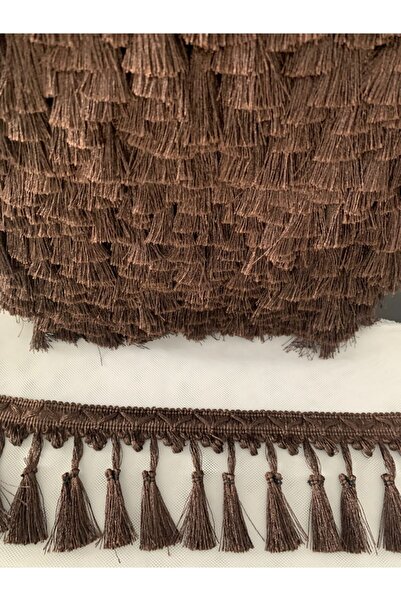 lovelyhome35 Kahverengi Perde Saçak-perde Püskül-perde Kenar Süsü-perde Püskülü