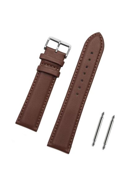 onlinekordon 18mm Kahverengi Renk Klasik Antialerjik Deri Saat Kordonu