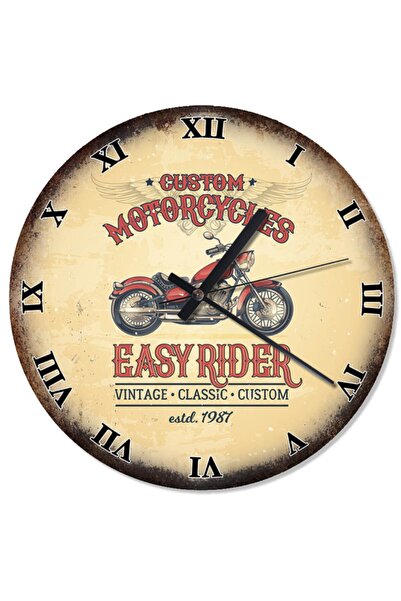 Generic Brand 30 cm Diameter Easy Rider Motorcycles Design Wall Clock