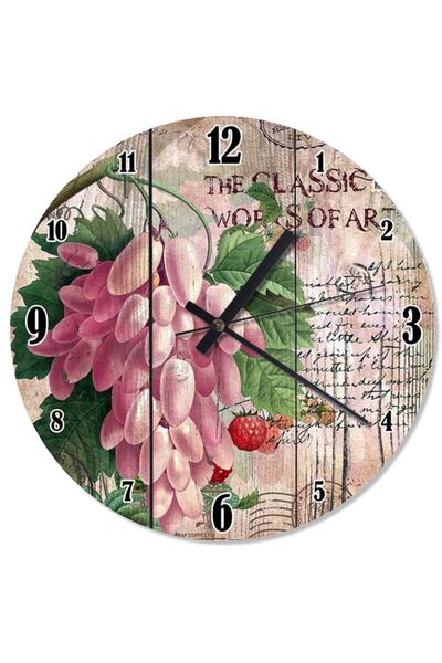 Generic Brand 30 cm Diameter Pink Grape Bunch Shaped Wall Clock
