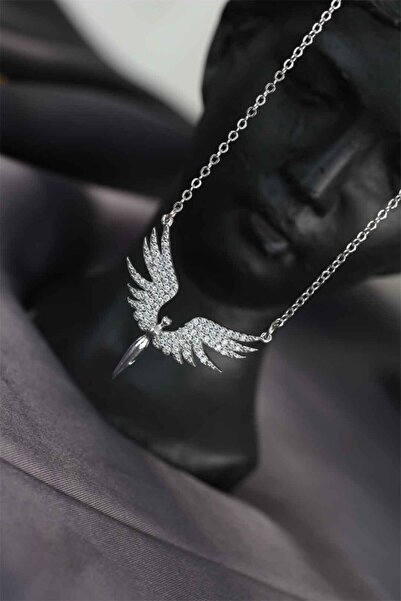 ShineArt Mikail Meleği Melek Kolye. Rodyum Kaplama Nano Zirkon ;taşlı 925 Aya...