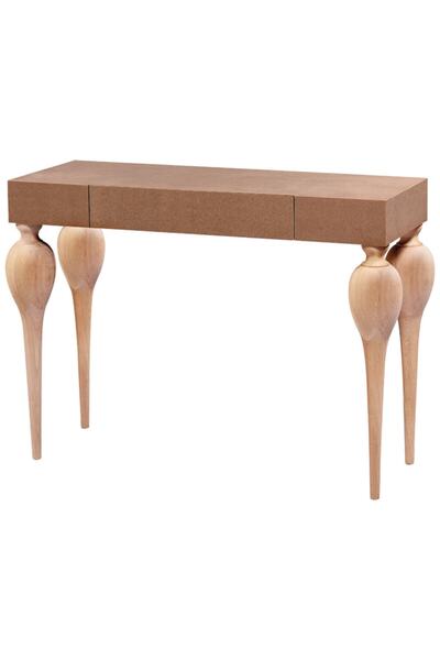 Genel Markalar Tornalı Tombul Dresuar 110 cm Ham & Cilasız Tamamı Ahşap