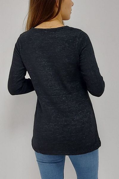 Bkmc Μπλούζα με λαιμόκοψη Anthracite Sequin - clz