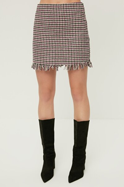 Trendyol Collection Fialová sukně Houndstooth TWOAW20ET0659