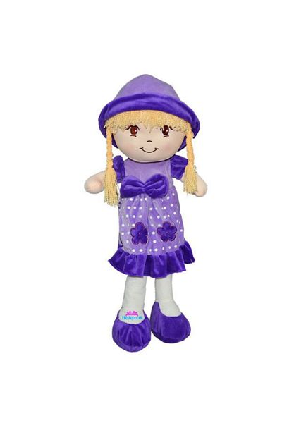 hediyecik Large Size Toy Doll in Purple Dress 70 Cm