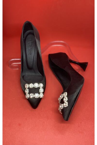 LADİESHOE Şampanya Topuk Taşlı Stiletto