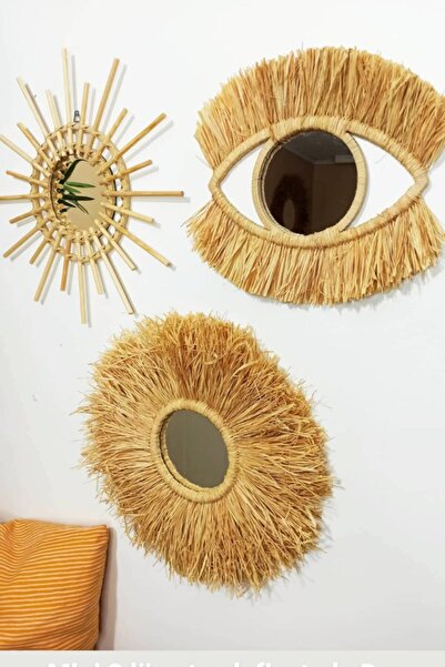 Bubihome Hasır Ayna Seti