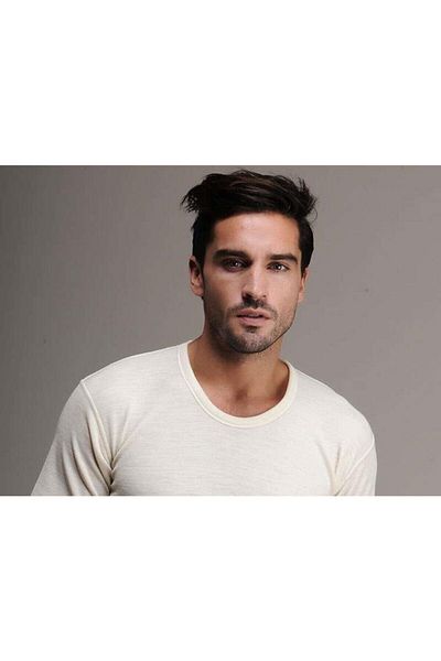 Hasyün Ανδρικό θερμικό εσώρουχο 2xl κοντομάνικο μαλλί με πιστοποίηση Woolmark Πιστοποιημένο Ecoteks