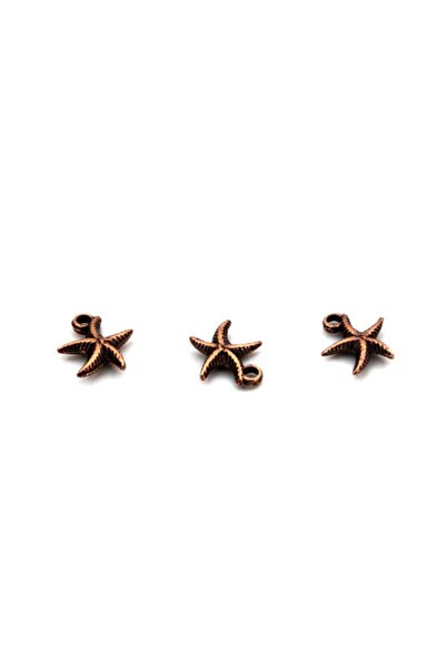 yfhobi 6 Adet - 14x15 Mm Yıldız Desenli, Metal Uç, Takı Malzemesi, Bakır Oksi...