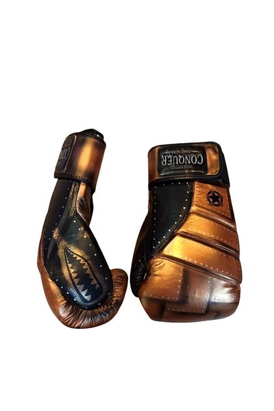 Conquer Custom Made Bronze Premium Leather Boxing Gloves