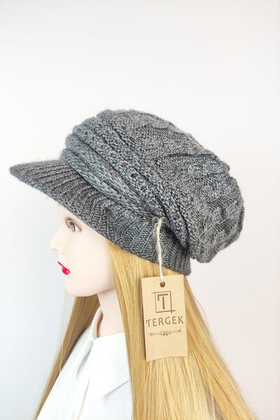 Tergek Siperli Triko Örgü Bere Kışlık Antrasit