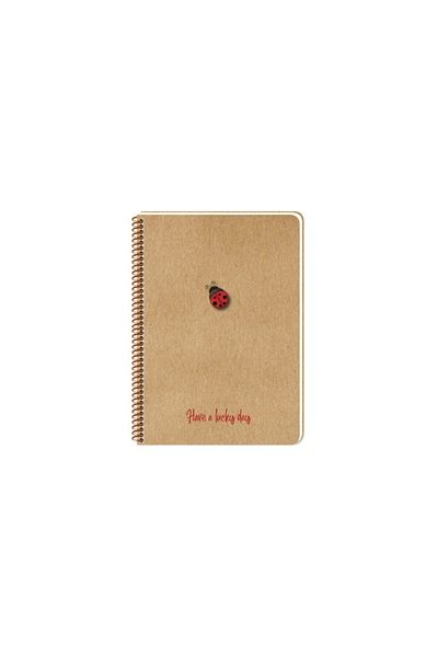 KESKİN COLOR Sharp Color Lucky Kraft Cover Spiral Notebook A5 80 Yp Dotted