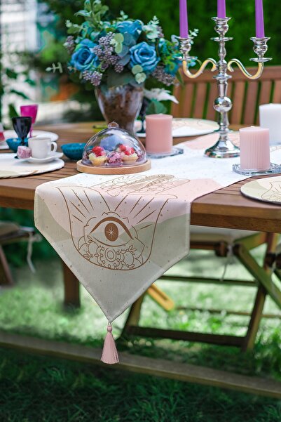 Realhomes Set of 6+1 Ethnic Designed Supla Runner with Fatima's Hand Motif