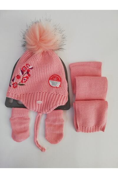 Kitti Baby Girl Scarf Beanie Gloves Triple Set K2150-04-060 0-18 Months