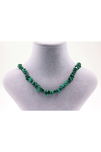 Malachite Malachite Stone Natural Stone Necklace Shapeless Broken Stone Necklace Chain Extended
